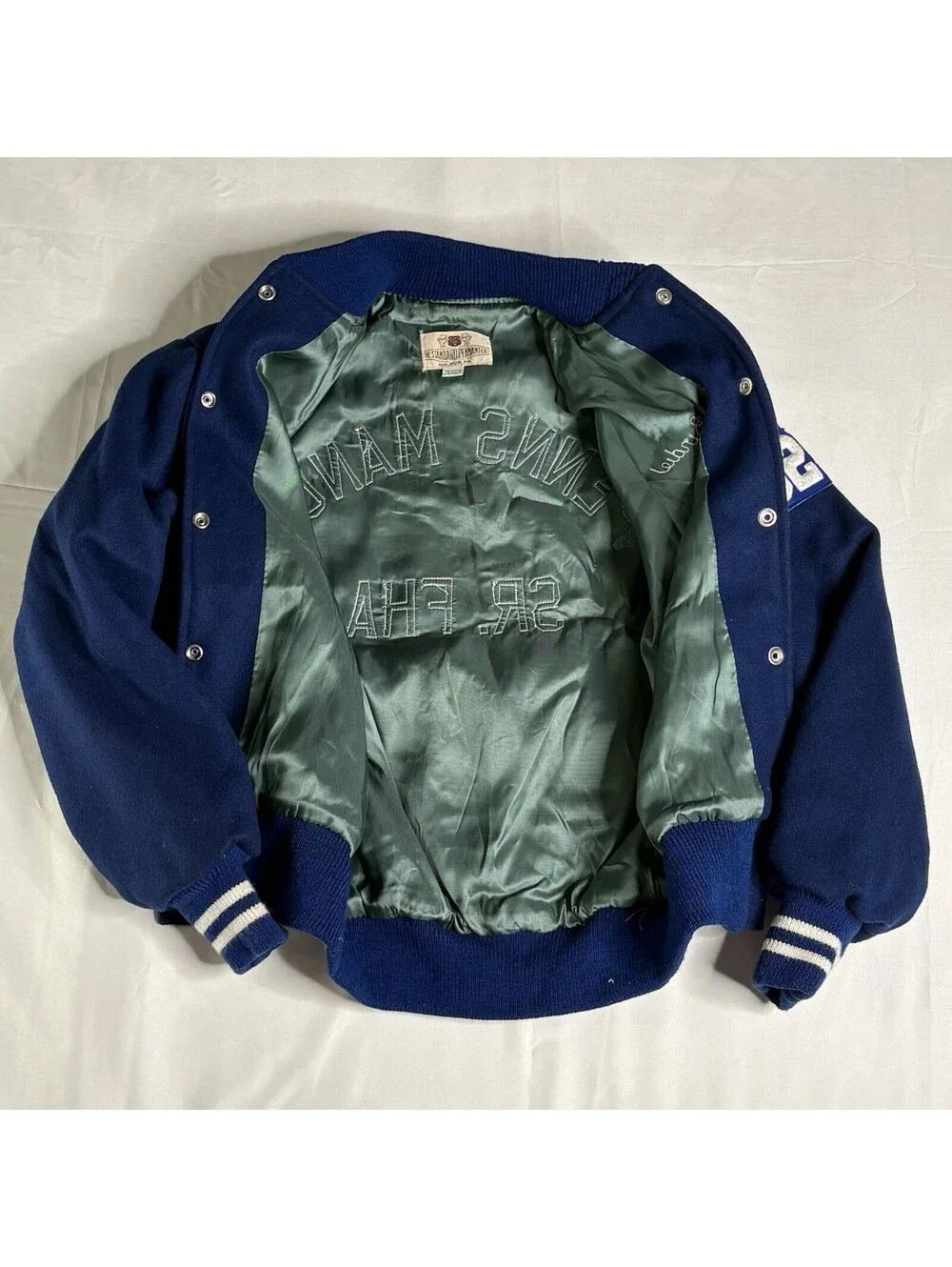 Vintage 1970s The Standard Pennant Co. Varsity Wool Bomber -